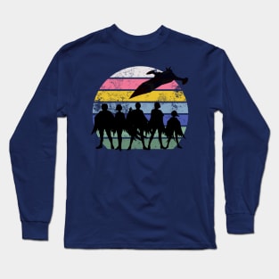 Battle of the Planets Gatachman vintage sunset style G Force Long Sleeve T-Shirt